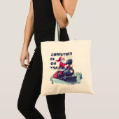 Santa auf einem Zug Tragetasche (Vorderseite (Produkt))