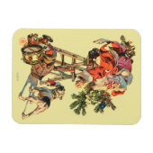 Santa auf einer Leiter Magnet (Horizontal)