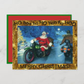 Santa auf einer Motorrad-Postkarte Postkarte (Vorne/Hinten)