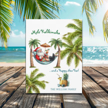 Santa auf einer tropischen Insel Mele Kalikimaka W