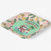 Santa auf einer tropischen Insel Weihnachten im Ju Pappteller (Gewinkelt)