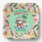 Santa auf einer tropischen Insel Weihnachten im Ju Pappteller (Vorderseite)