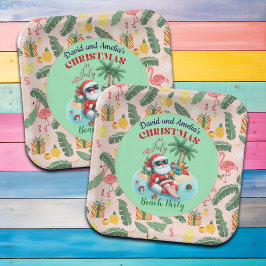 Santa auf einer tropischen Insel Weihnachten im Ju Pappteller