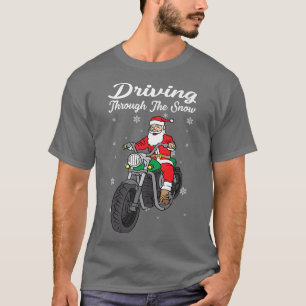 Santa auf Motorrad Weihnachtsmann fährt Motorrad  T-Shirt