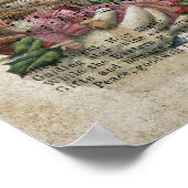 Santa auf musikalischem Hintergrund mit Spielzeug Poster (Ecke)