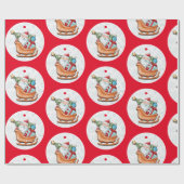 Santa auf Rot Geschenkpapier (Flach)