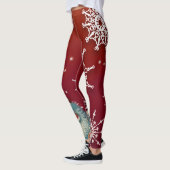 Santa auf rotem Schneeflocken Leggings (Links)