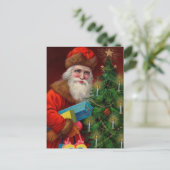 Santa auf roter Postkarte (Stehend Vorderseite)