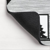 Santa auf schneebedecktem Dach Schwarz-weiß Weihna Mousepad (Ecke)