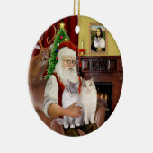 Santa auf Zuhause - Zwei Ragdoll-Katzen Keramikornament (Rechts)