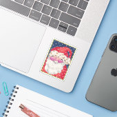 Santa Aufkleber (Laptop mit iPhone)