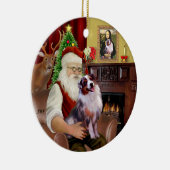 Santa - Aussie Shepherd 1 Keramik Ornament (Rechts)