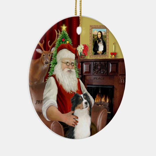 Santa-Aussie Shepherd (Tri 2) Keramikornament (Rechts)