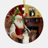 Santa-Aussie Shepherd (Tri 2) Keramikornament (Vorne)