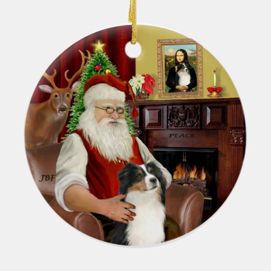 Santa-Aussie Shepherd (Tri 2) Keramikornament (Hinten)
