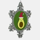 Santa Avocado Keramik Ornament (Links)