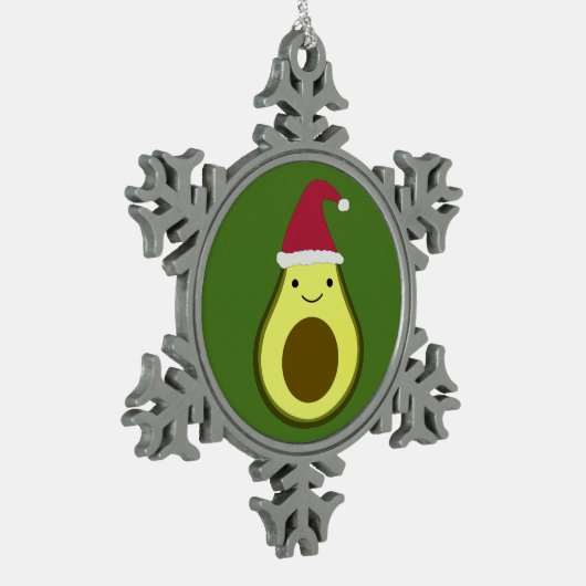 Santa Avocado Keramik Ornament (Links)