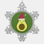 Santa Avocado Keramik Ornament (Vorderseite)