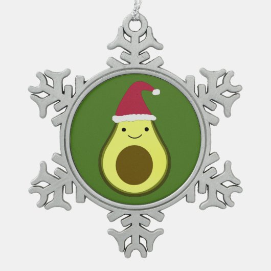 Santa Avocado Keramik Ornament (Vorderseite)
