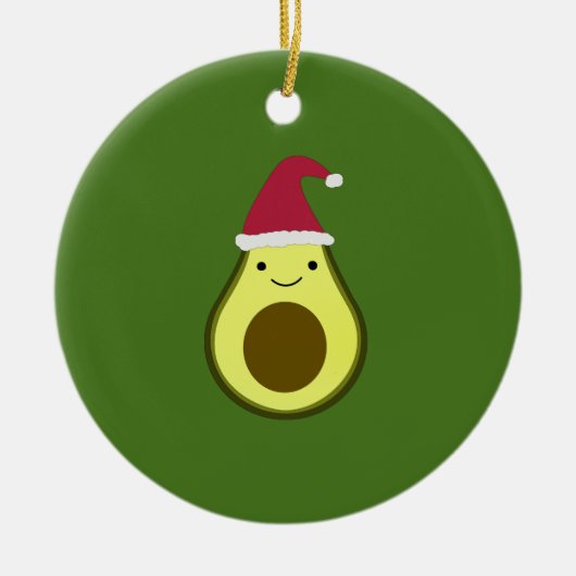 Santa Avocado Keramik Ornament (Vorne)