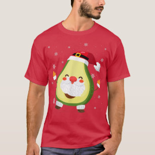 Santa Avocado Weihnachten Niedlich Avocado Frucht T-Shirt