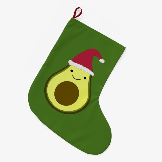 Santa Avocado Weihnachts-Strumpf Großer Weihnachtsstrumpf (Vorderansicht (hängend))