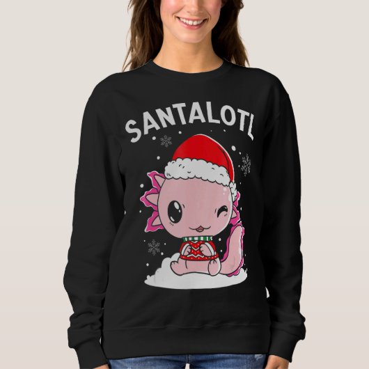 Santa Axolotl Amphibian Merry Christman Xmas Day A Sweatshirt (Vorderseite)