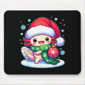 Santa Axolotl Funny Cute Xmas Funny Christmas Mousepad (Vorne)