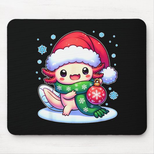 Santa Axolotl Funny Cute Xmas Funny Christmas Mousepad (Vorne)