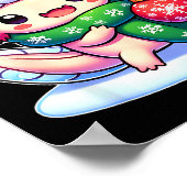 Santa Axolotl Funny Cute Xmas Funny Christmas Poster (Ecke)