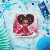 Santa Baby Afro Puff Säugling Girl Pappteller (Party)