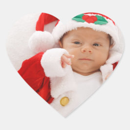 Santa Baby auf Foto Es Ihr Weg Herz Aufkleber