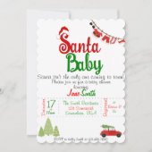 Santa Baby Baby Dusche Einladung (Vorderseite)