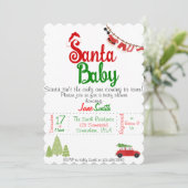 Santa Baby Baby Dusche Einladung (Stehend Vorderseite)