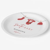 Santa Baby Baby Dusche Kleidung Weihnachten Pappteller (Schrägansicht)