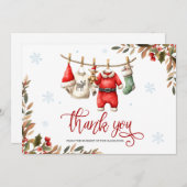 Santa Baby Baby Shower Dankeskarten Einladung (Vorne/Hinten)