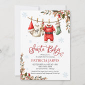 Santa Baby Baby Shower Einladung (Vorderseite)