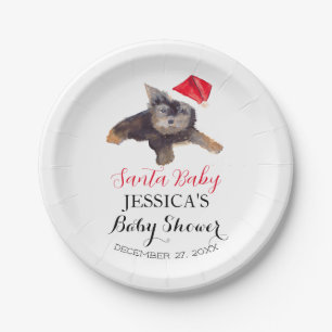 Santa Baby Baby Shower Rot Cute einfache Danksagun Pappteller