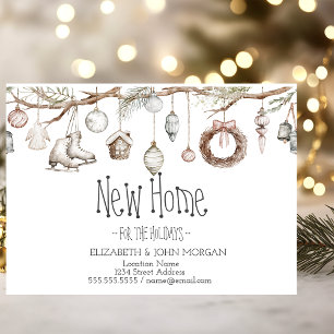 Santa Baby Bär Weihnachtswäscheleine Neue Adresse Ankündigungspostkarte