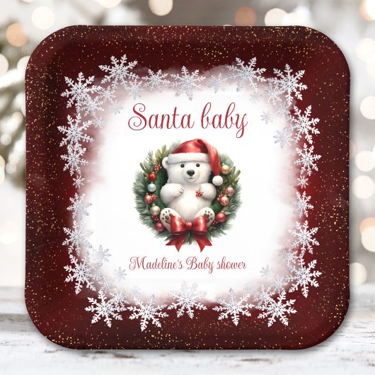 Santa Baby Bear Weihnachtsdusche Teller