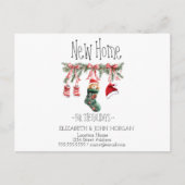 Santa Baby Bear Weihnachtskleidung Neue Adresse Ankündigungspostkarte (Vorderseite)