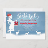 Santa Baby Blue and Red Christmas Baby Dusche Einladung (Vorderseite)