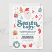Santa Baby Blue and Red Christmas Baby Dusche Einladung (Vorderseite)