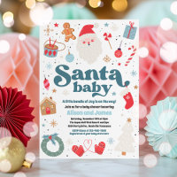Santa Baby Blue and Red Christmas Baby Dusche