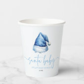 Santa Baby Blue Hat Weihnachtsferien Baby Dusche Pappbecher (Vorderseite)