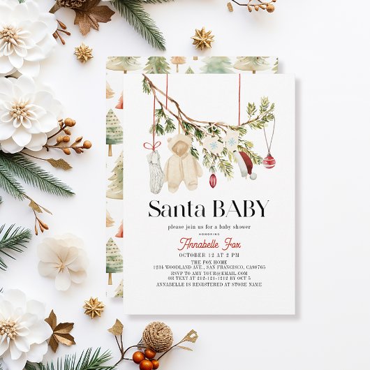 Santa Baby Boho Wäscherei Baby Dusche Einladung