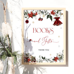 Santa Baby Bücher und Geschenke Girl Baby Dusche Poster