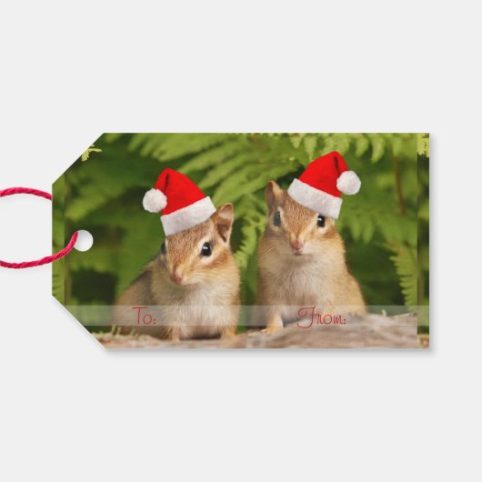 Santa Baby Chipmunks Geschenkanhänger (Rückseite Horizontal)