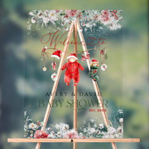 Santa Baby Christmas Baby Baby Dusche Willkommen Acrylschild