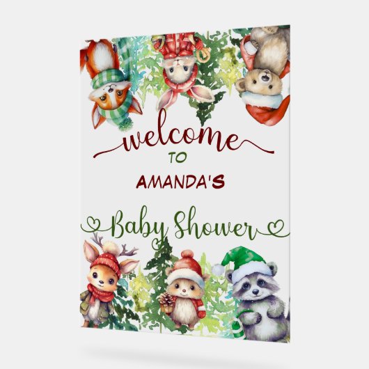 Santa Baby Christmas Baby Baby Dusche Willkommen Acrylschild (Winkel)